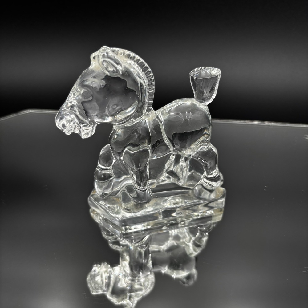 Heisey Imperial Oscar (Plug Horse) Glass Crystal Horse Figurine 1941 - 1946 Used
